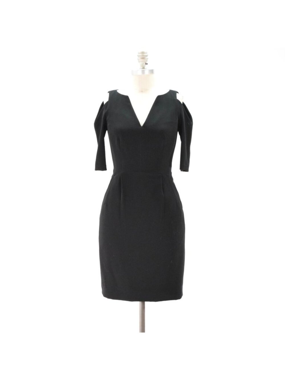 Nanette Lepore Black Stretch Crepe Shoulder Cut-out Mini Dress